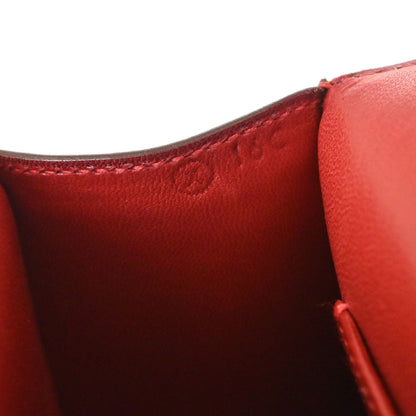 Hermes 1994 Rouge Vif Box Calf Irio Handbag