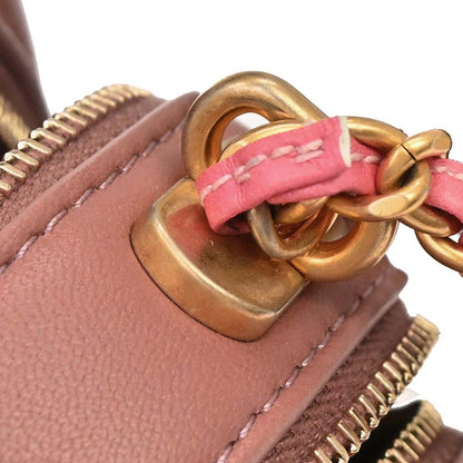 Chanel 2018 Pink Lambskin Chevron Camera Bag Mini