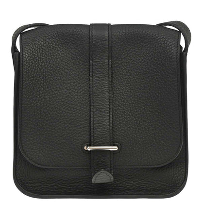 Hermes Black Taurillon Clemence Pochette Steve Shoulder Bag
