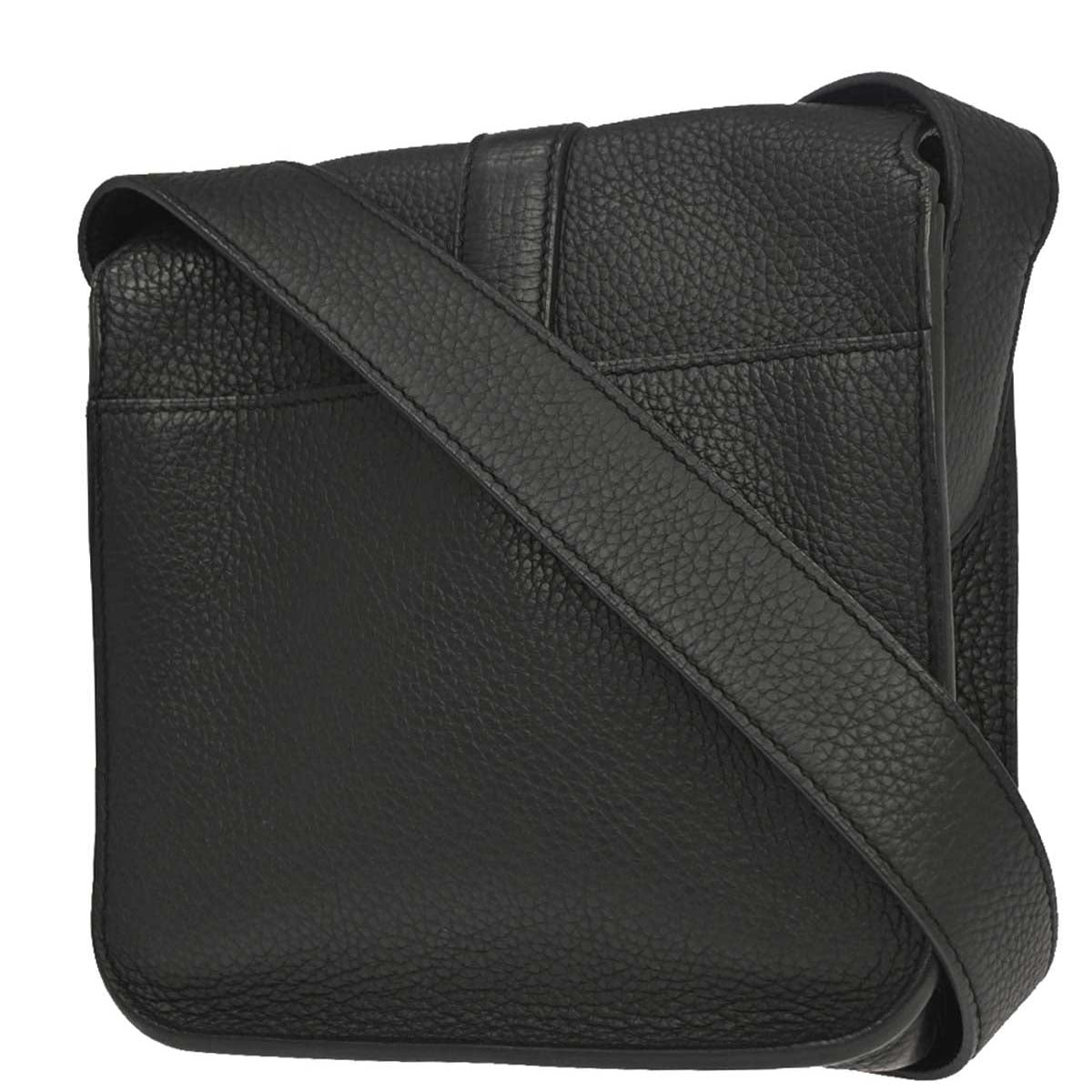 Hermes Black Taurillon Clemence Pochette Steve Shoulder Bag