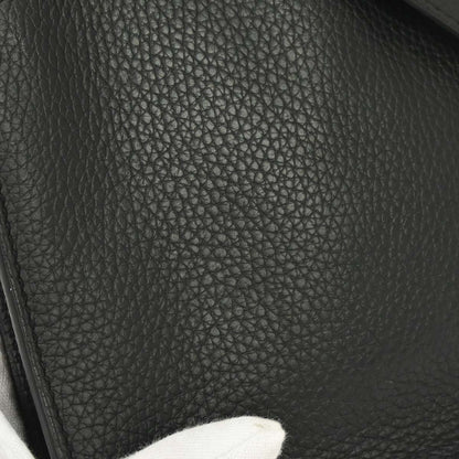 Hermes Black Taurillon Clemence Pochette Steve Shoulder Bag