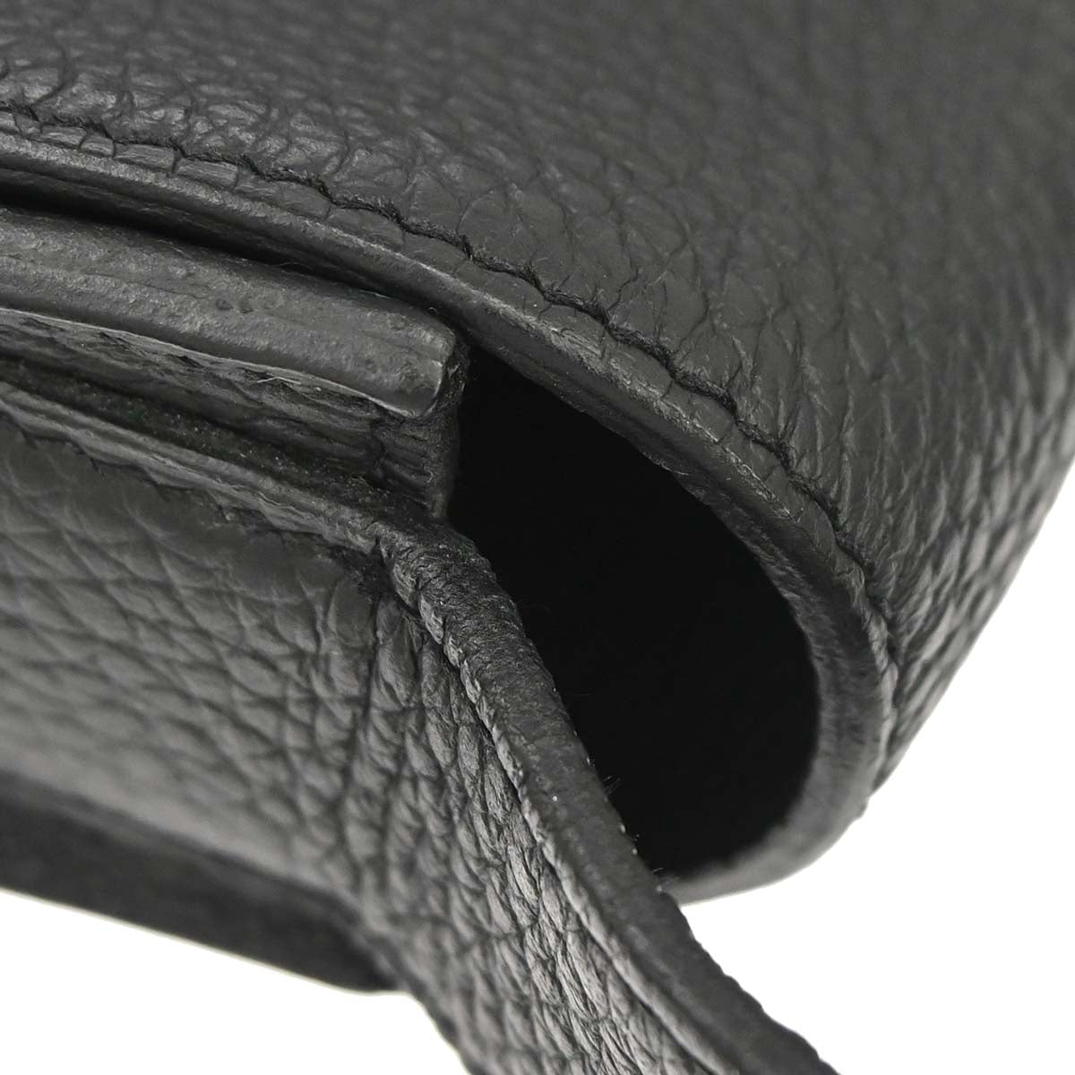 Hermes Black Taurillon Clemence Pochette Steve Shoulder Bag