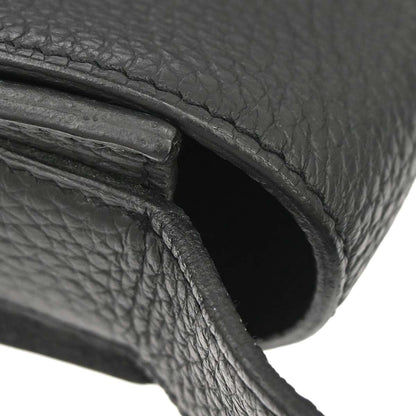 Hermes Black Taurillon Clemence Pochette Steve Shoulder Bag