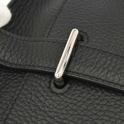Hermes Black Taurillon Clemence Pochette Steve Shoulder Bag