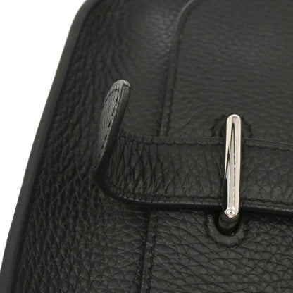 Hermes Black Taurillon Clemence Pochette Steve Shoulder Bag