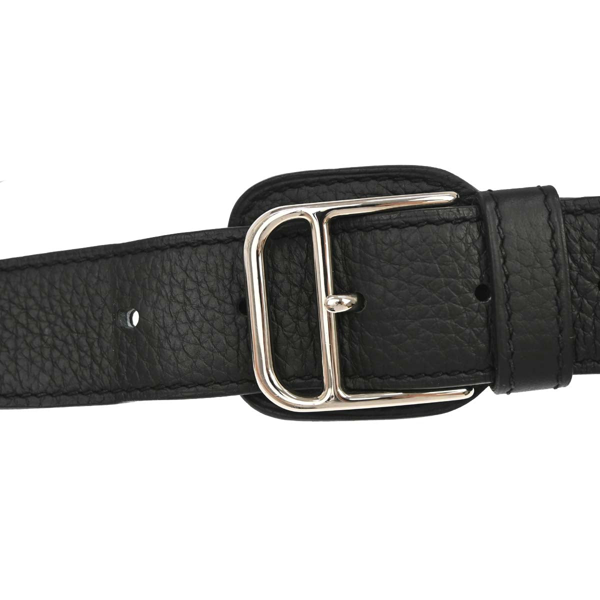 Hermes Black Taurillon Clemence Pochette Steve Shoulder Bag