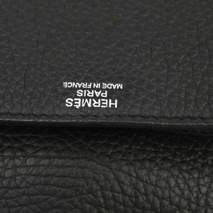 Hermes Black Taurillon Clemence Pochette Steve Shoulder Bag