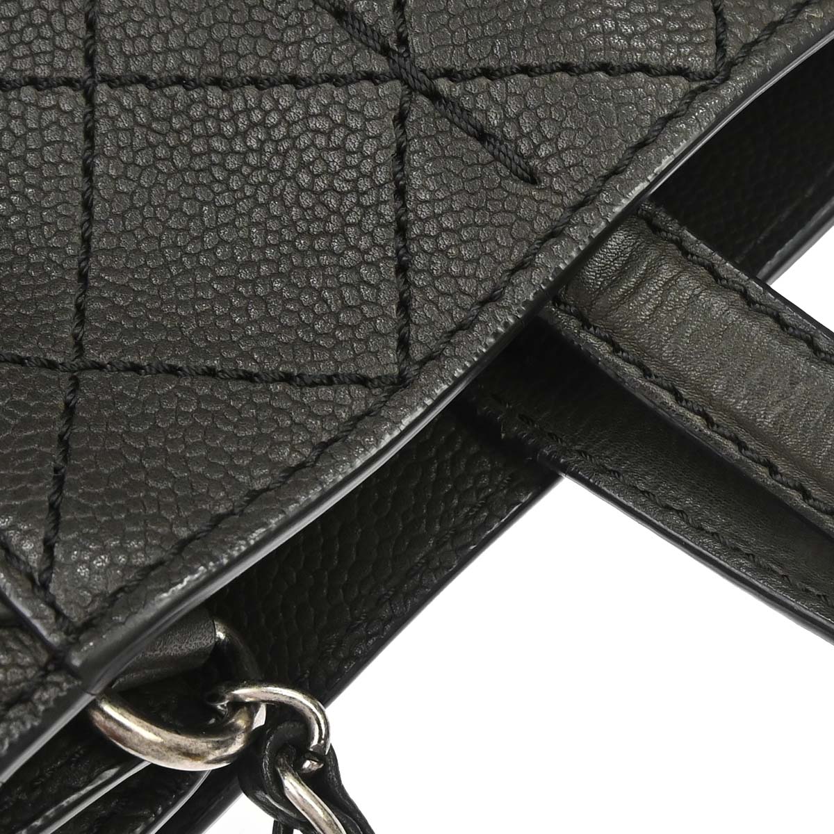Chanel 2013-2014 Black Caviar Skin Hamptons Tote 2way Shoulder Handbag