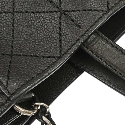 Chanel 2013-2014 Black Caviar Skin Hamptons Tote 2way Shoulder Handbag