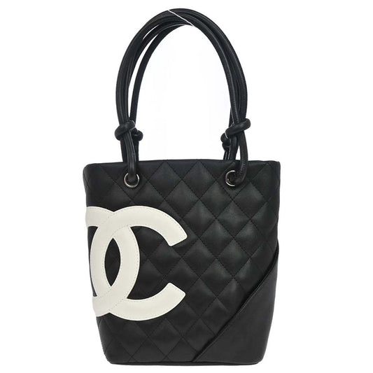 Chanel 2004-2005 Black Calfskin Cambon Ligne Tote Handbag