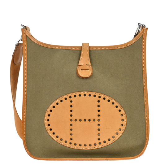 Hermes 2008 Natural Khaki Barenia Toile Officier Evelyne 2 29 PM