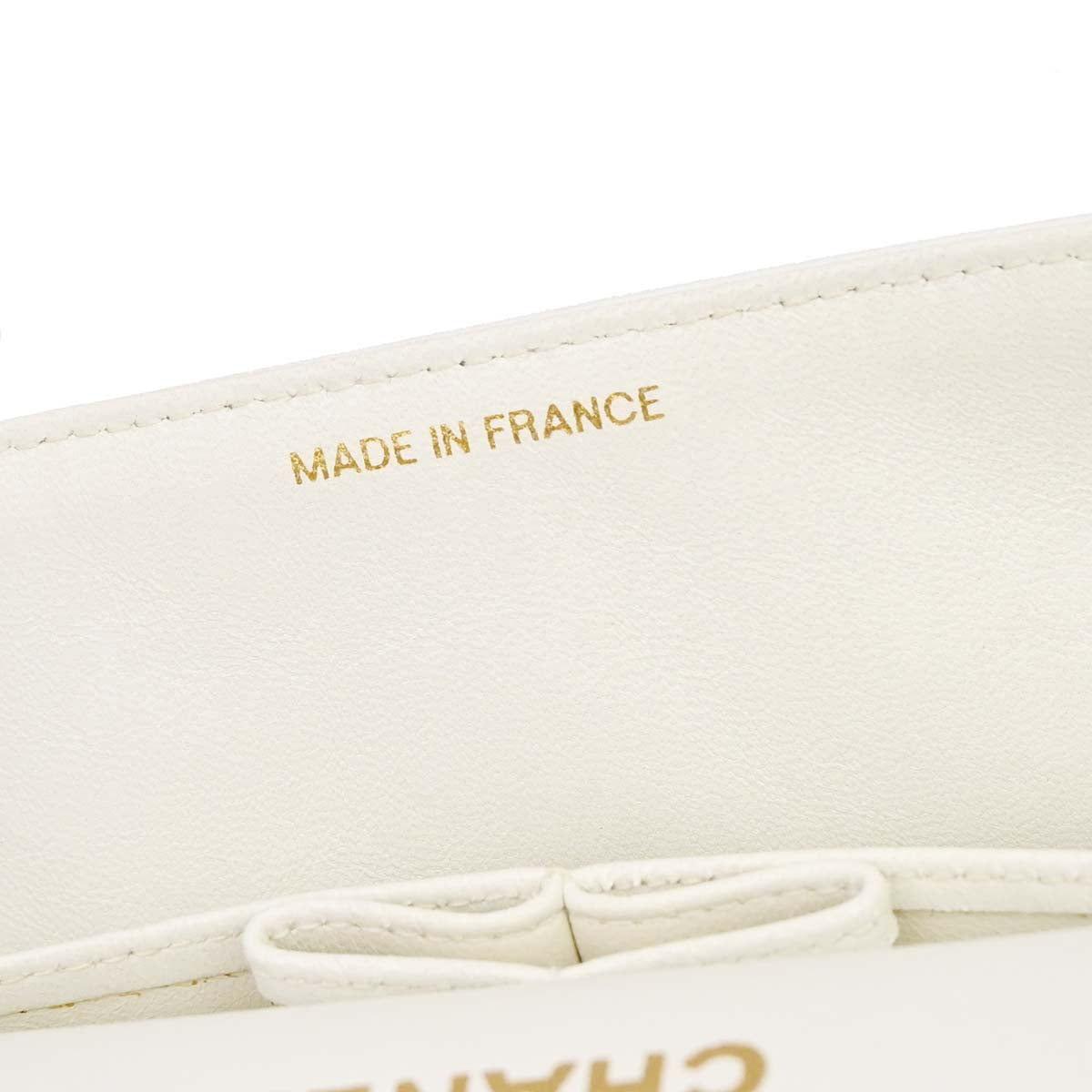 Chanel 1991-1994 White Lambskin Medium Classic Double Flap Shoulder Bag