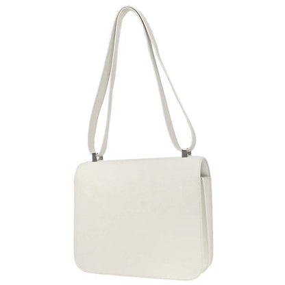 Hermes White Evercolor Constance 24 Shoulder Bag
