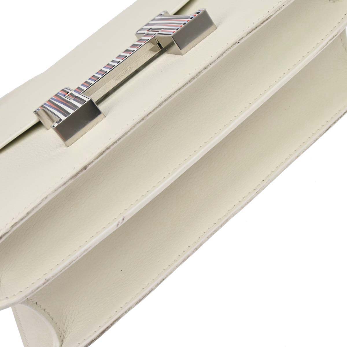Hermes White Evercolor Constance 24 Shoulder Bag