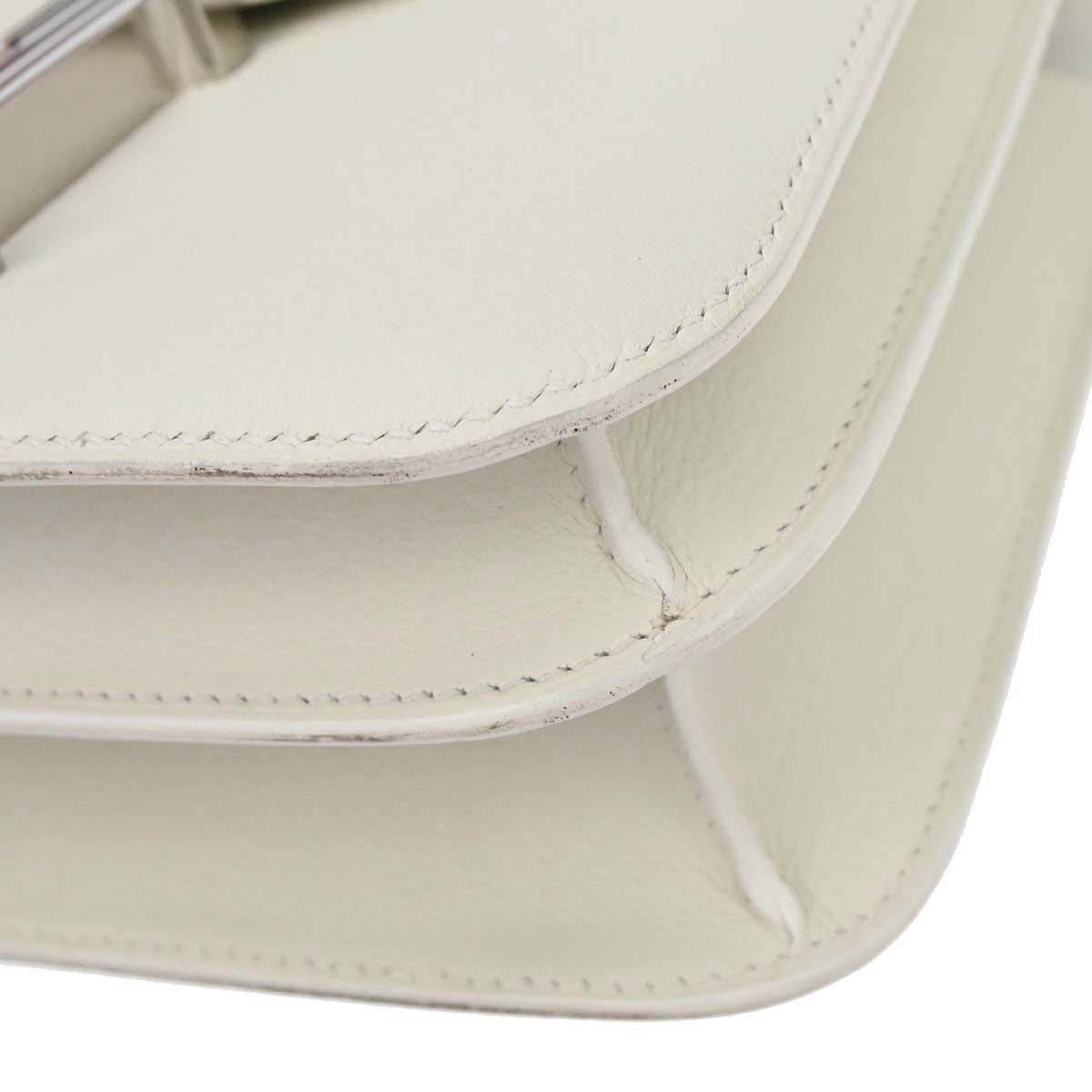 Hermes White Evercolor Constance 24 Shoulder Bag