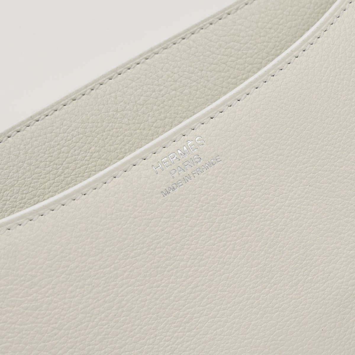 Hermes White Evercolor Constance 24 Shoulder Bag