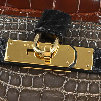 Hermes * Miel Alligator Kelly 32 Sellier Shoulder Handbag