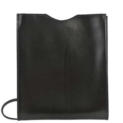 Hermes Black Box Calf Onimaitou Shoulder Bag Pochette