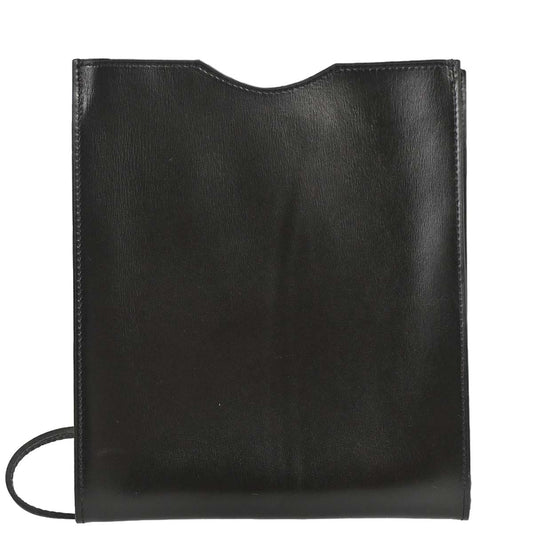 Hermes Black Box Calf Onimaitou Shoulder Bag Pochette