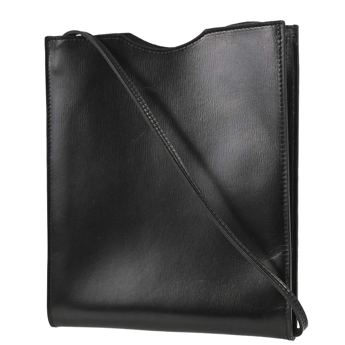 Hermes Black Box Calf Onimaitou Shoulder Bag Pochette