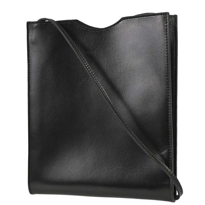 Hermes Black Box Calf Onimaitou Shoulder Bag Pochette