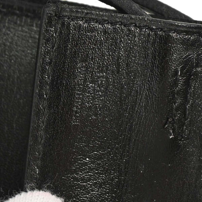 Hermes Black Box Calf Onimaitou Shoulder Bag Pochette
