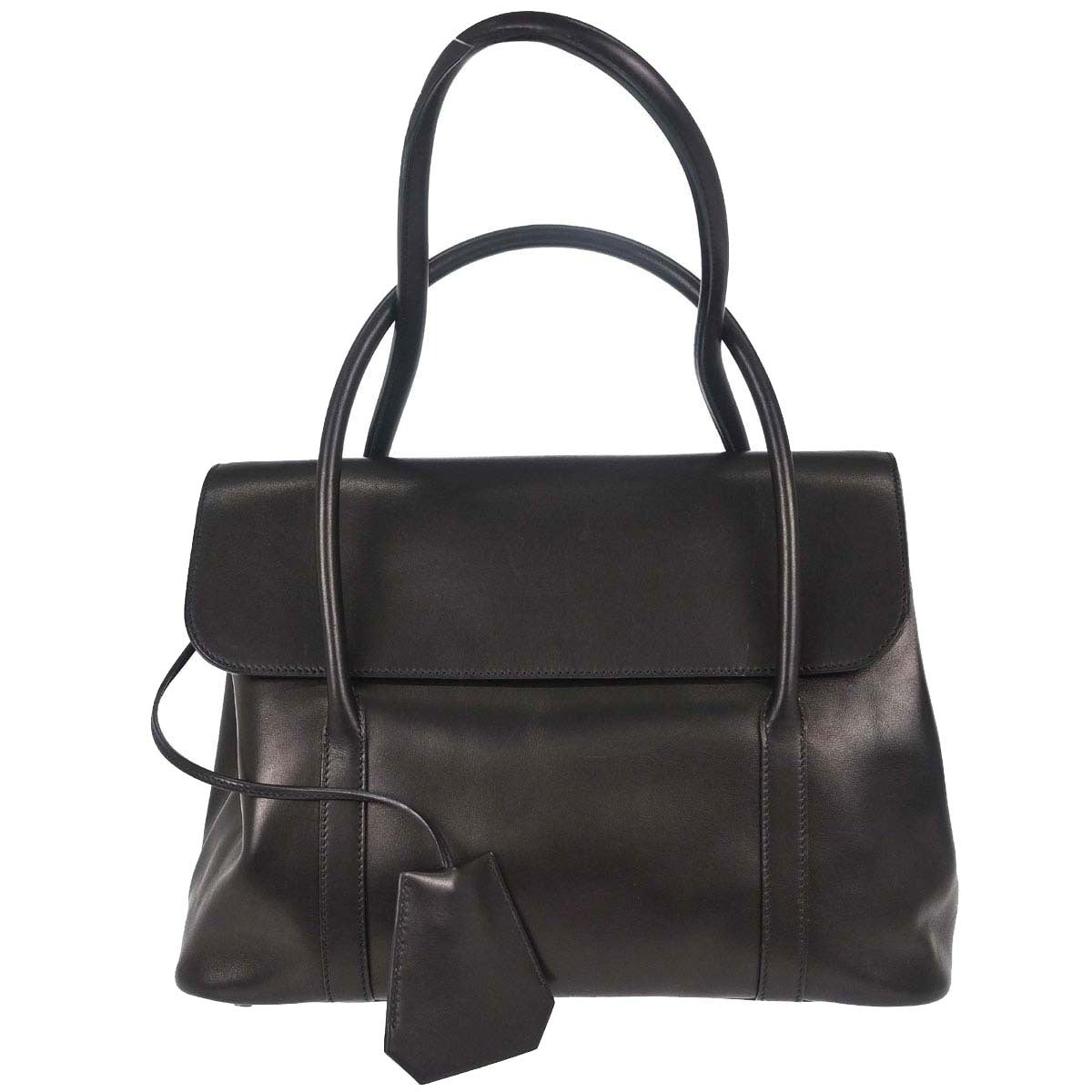Hermes 2002 Martin Margiela Black Evercalf Initiale Bag