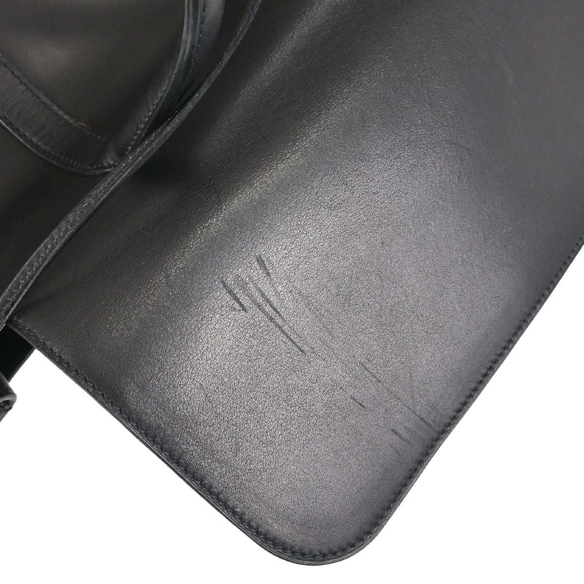 Hermes 2002 Martin Margiela Black Evercalf Initiale Bag