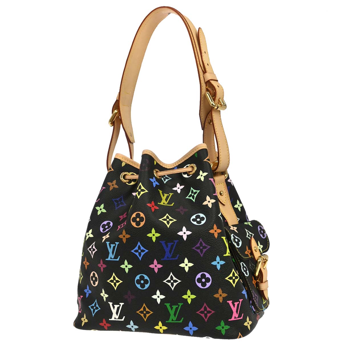 Louis Vuitton Black Monogram Multicolor Petite Noe Handbag M42230