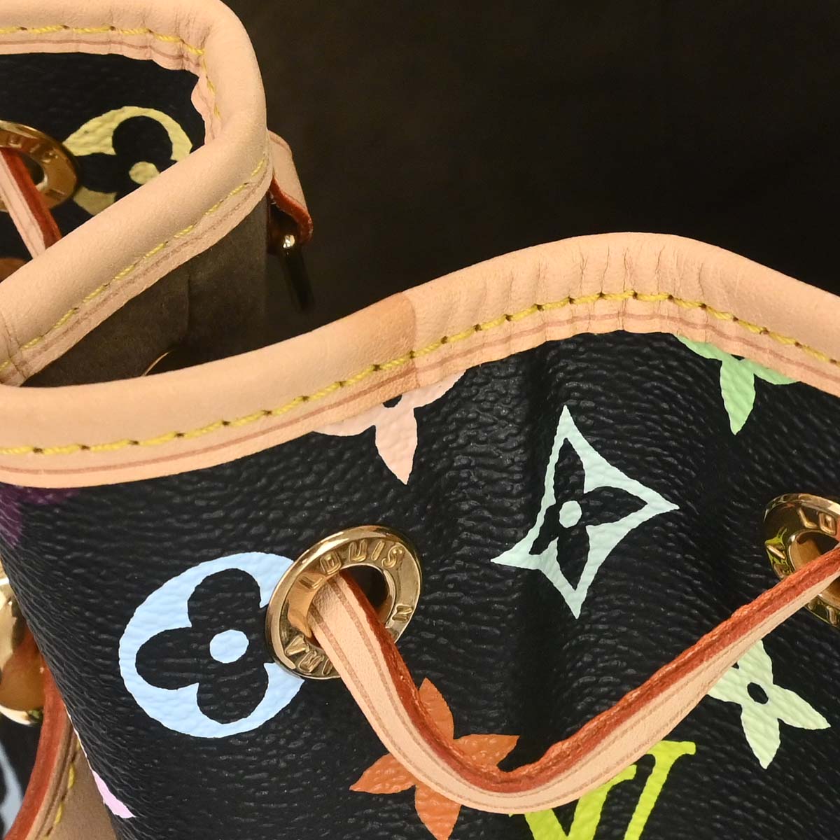 Louis Vuitton Black Monogram Multicolor Petite Noe Handbag M42230