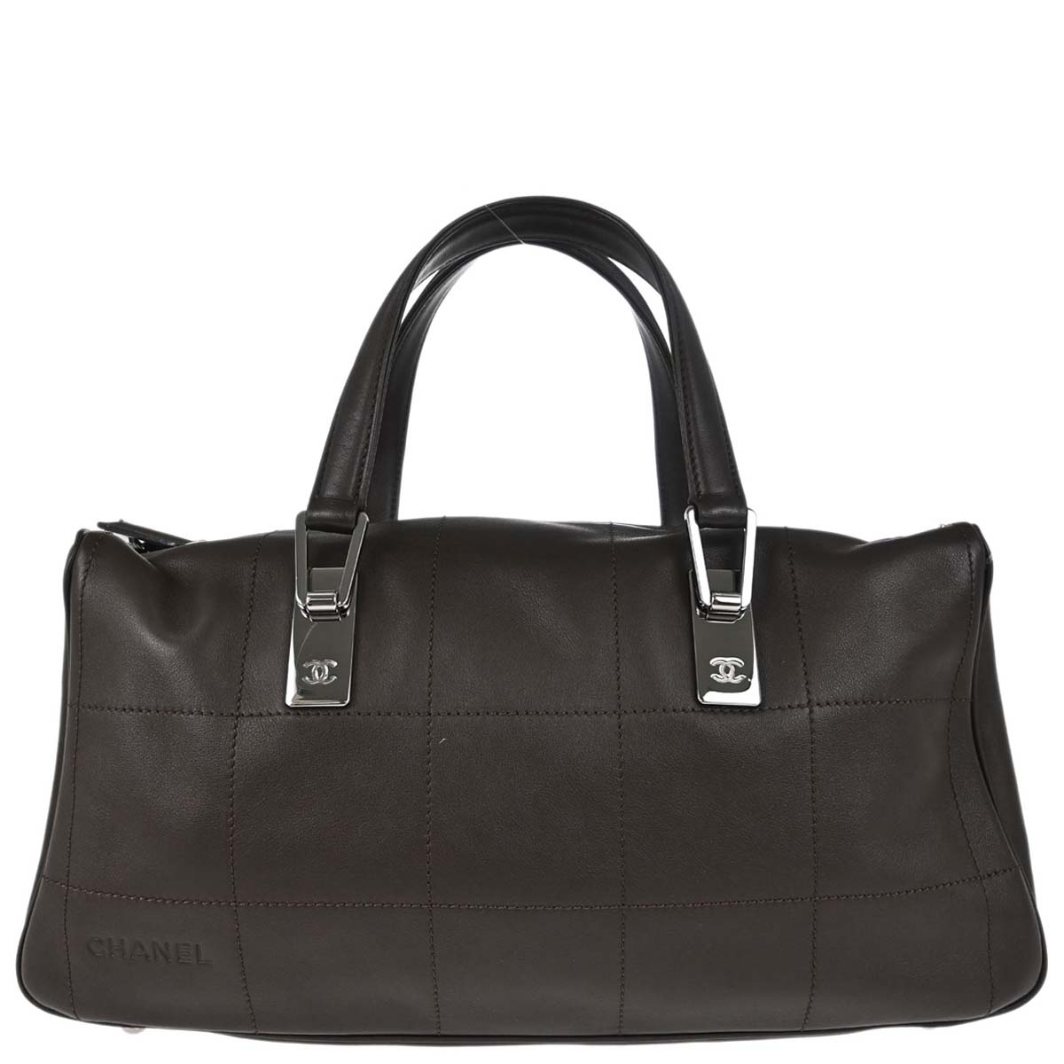 Chanel 2002-2003 Brown Lambskin Choco Bar Handbag