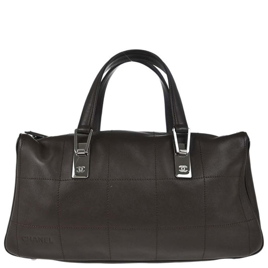 Chanel 2002-2003 Brown Lambskin Choco Bar Handbag