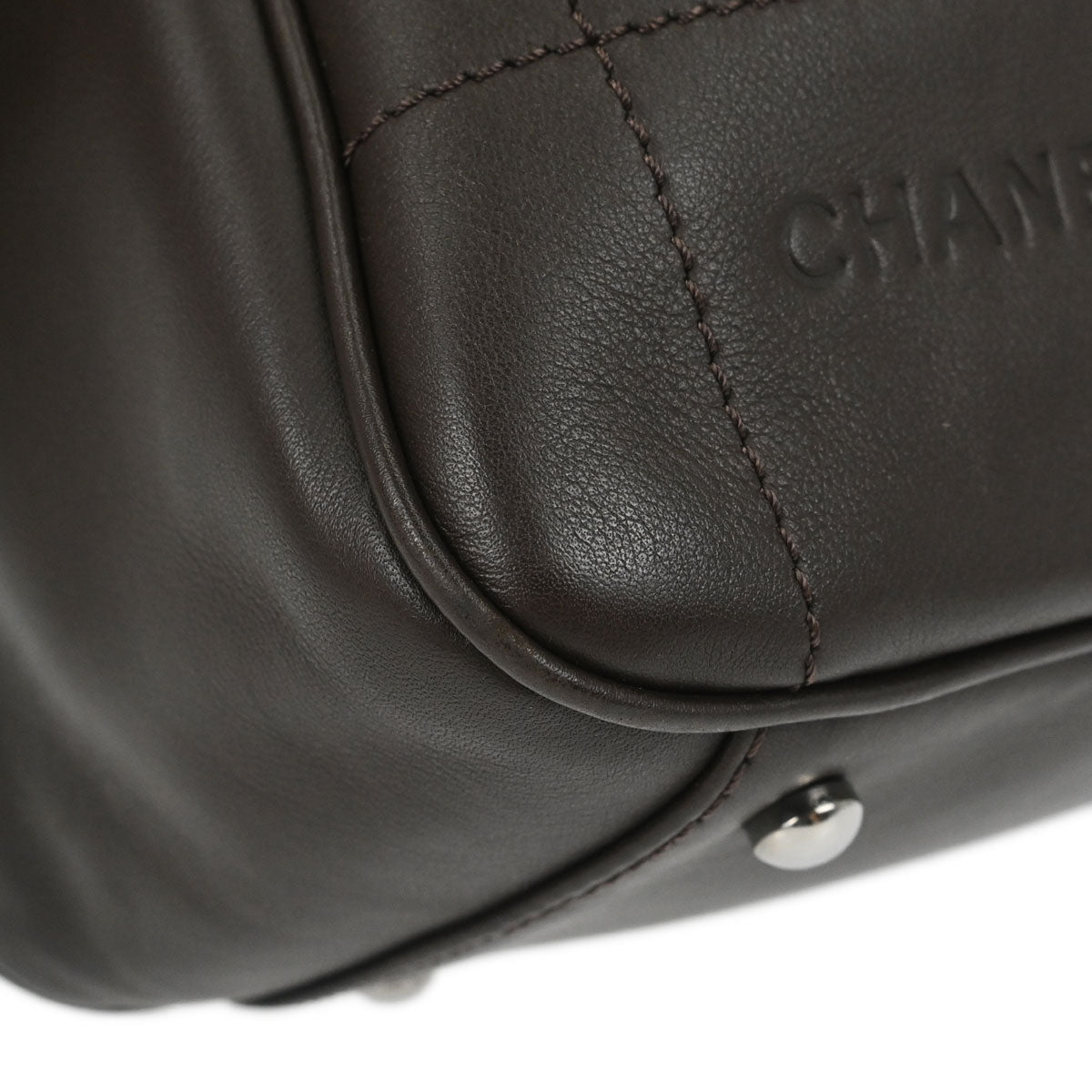 Chanel 2002-2003 Brown Lambskin Choco Bar Handbag