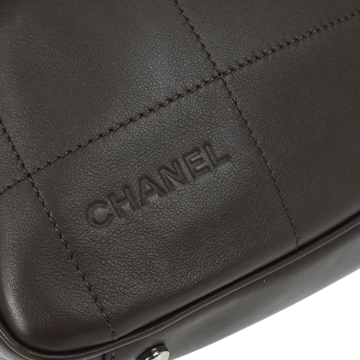 Chanel 2002-2003 Brown Lambskin Choco Bar Handbag