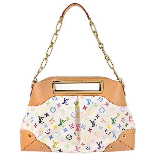 Louis Vuitton 2009 White Multicolor Judy GM 2way Shoulder Handbag M40253