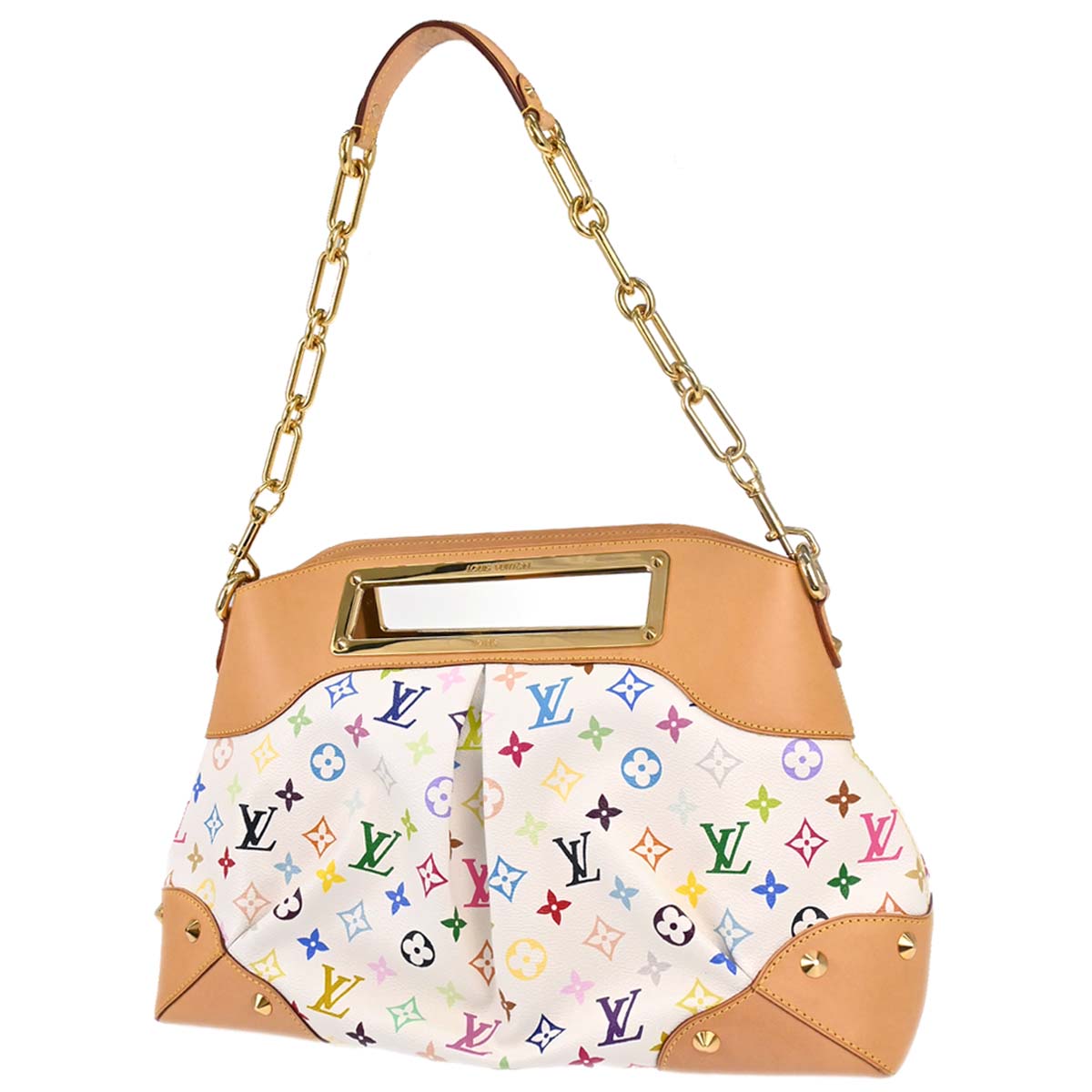 Louis Vuitton White Multicolor Judy GM 2way Shoulder Handbag M40253