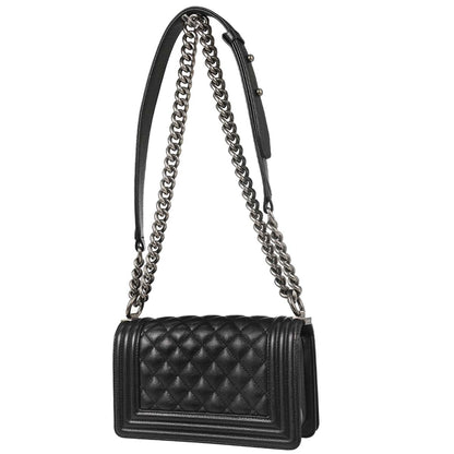 Boy Chanel 2019 Black Caviar Skin Small Chain Shoulder Bag
