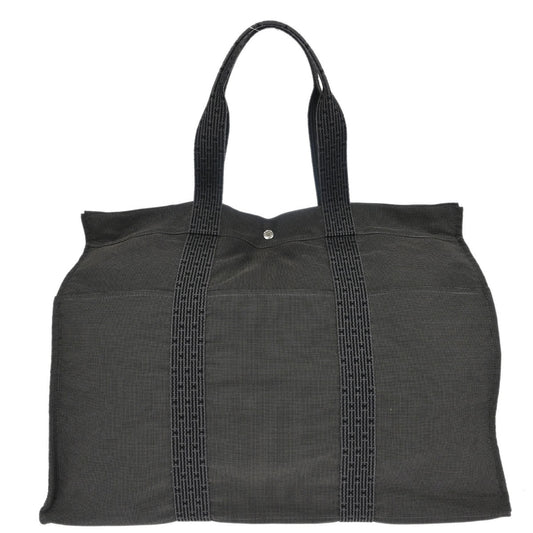Hermes Gray Canvas Herline Tote TGM Handbag