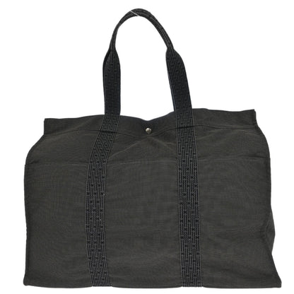Hermes Gray Canvas Herline Tote TGM Handbag