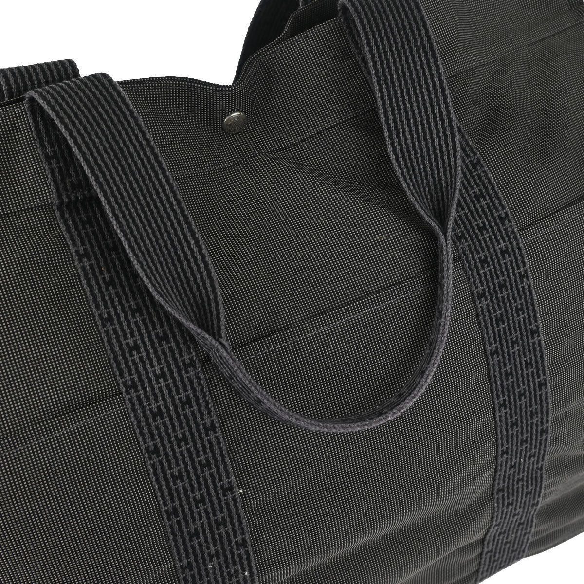 Hermes Gray Canvas Herline Tote TGM Handbag