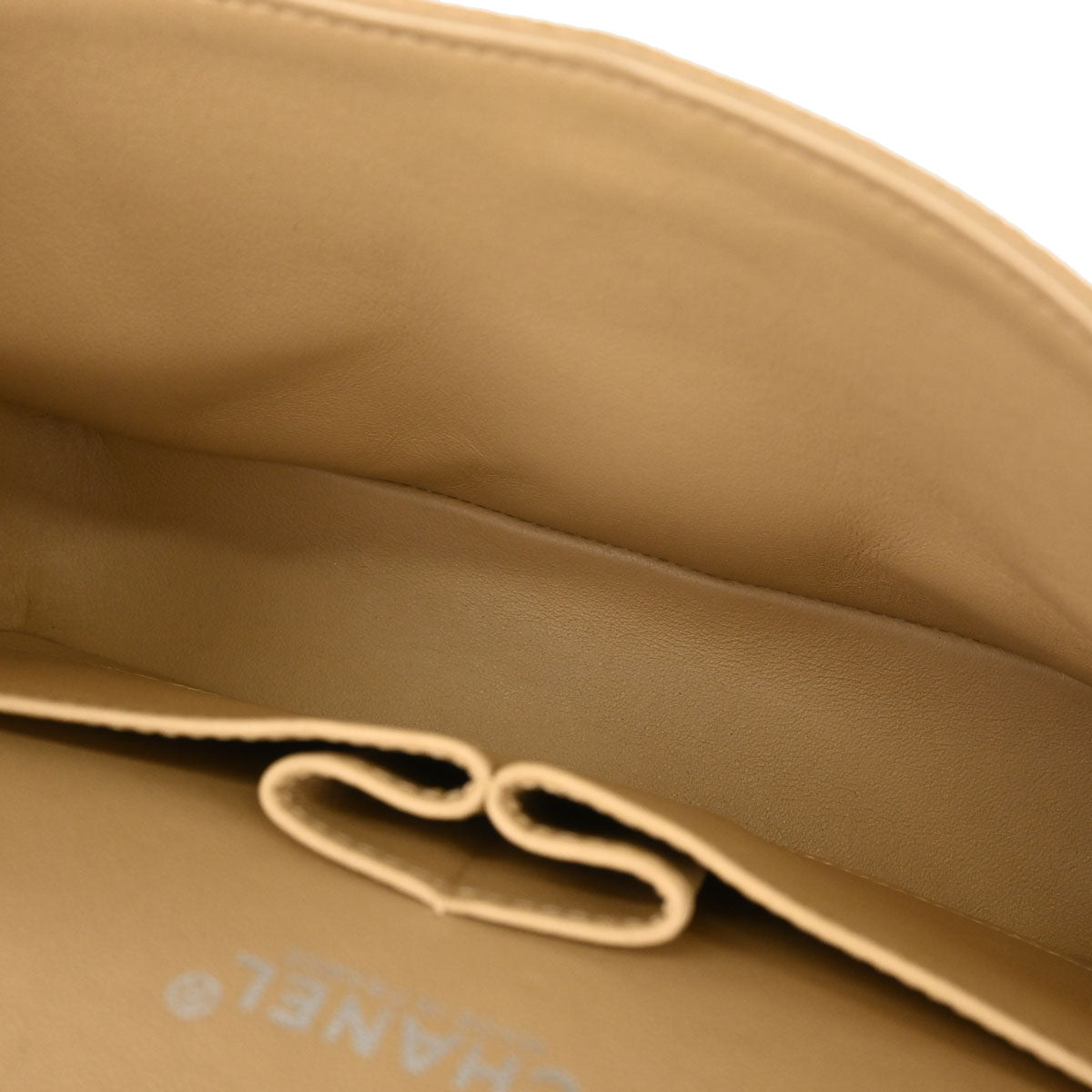 Chanel 2000-2002 Beige Caviar Skin Medium Classic Double Flap Shoulder Bag