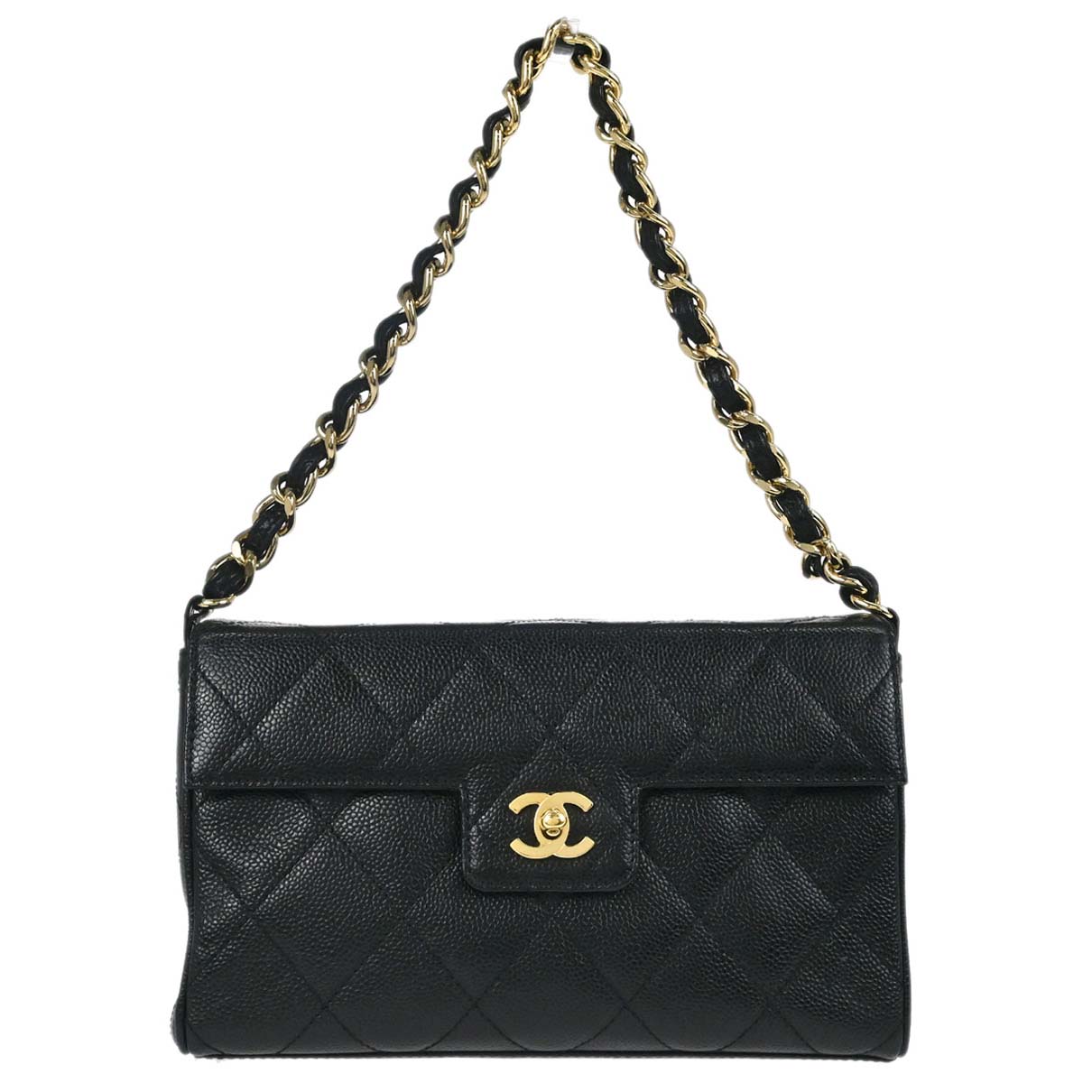 Chanel 2000-2002 Black Caviar Skin Handbag
