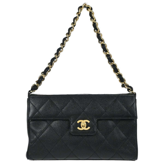Chanel 2000-2002 Black Caviar Skin Handbag