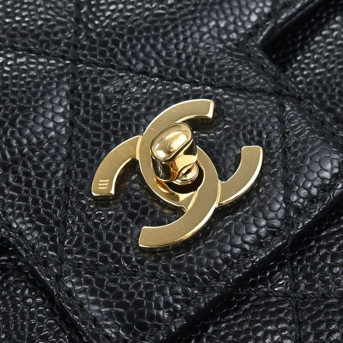 Chanel 2000-2002 Black Caviar Skin Handbag