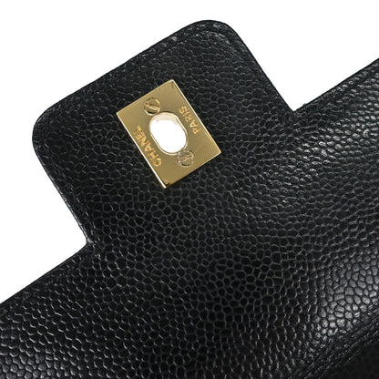 Chanel 2000-2002 Black Caviar Skin Handbag