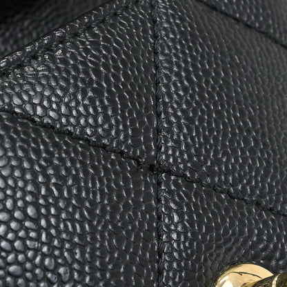 Chanel 2000-2002 Black Caviar Skin Handbag