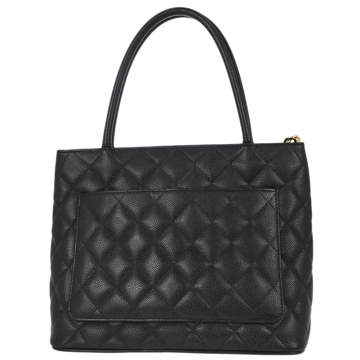 Chanel 2005-2006 Black Caviar Skin Medallion Tote Handbag