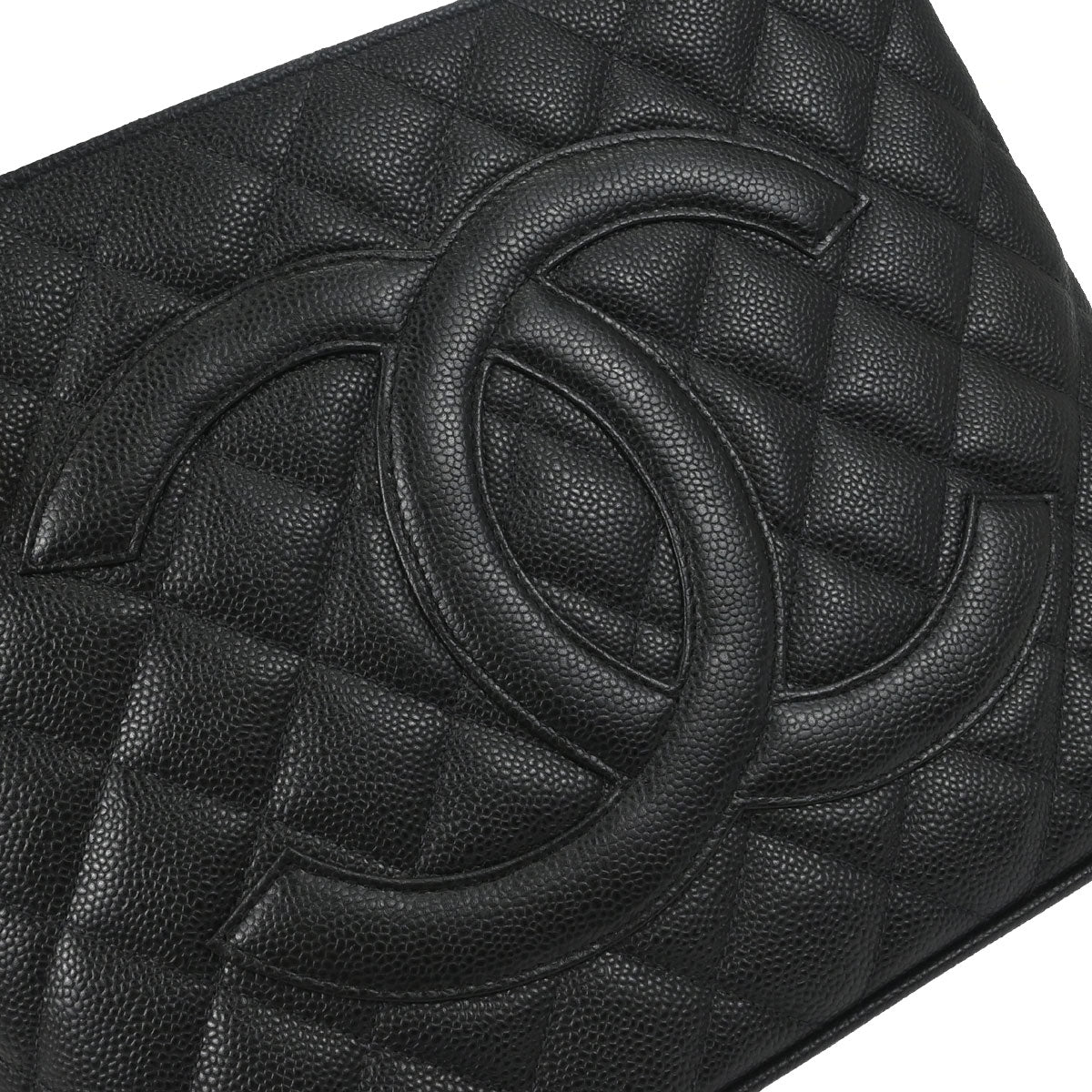 Chanel 2005-2006 Black Caviar Skin Medallion Tote Handbag