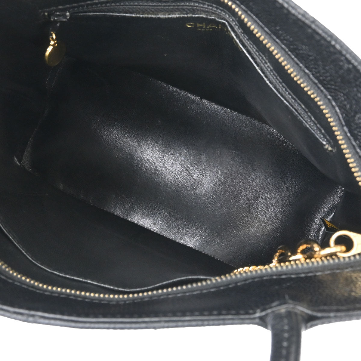 Chanel 2005-2006 Black Caviar Skin Medallion Tote Handbag
