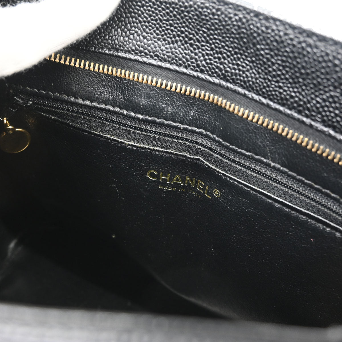 Chanel 2005-2006 Black Caviar Skin Medallion Tote Handbag